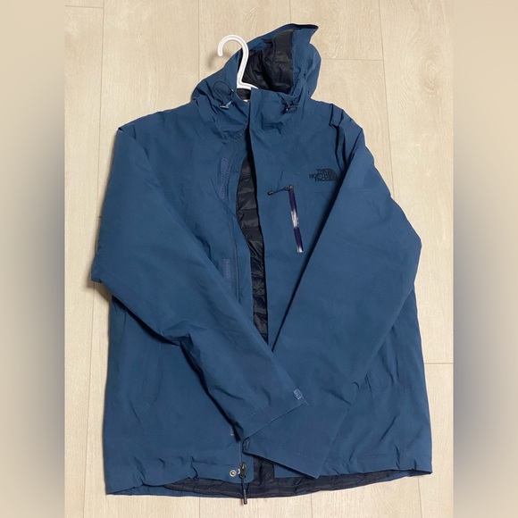 The North Face Men’s Thermoball puffer jacket. Size small in dark blue. - Picture 1 of 4